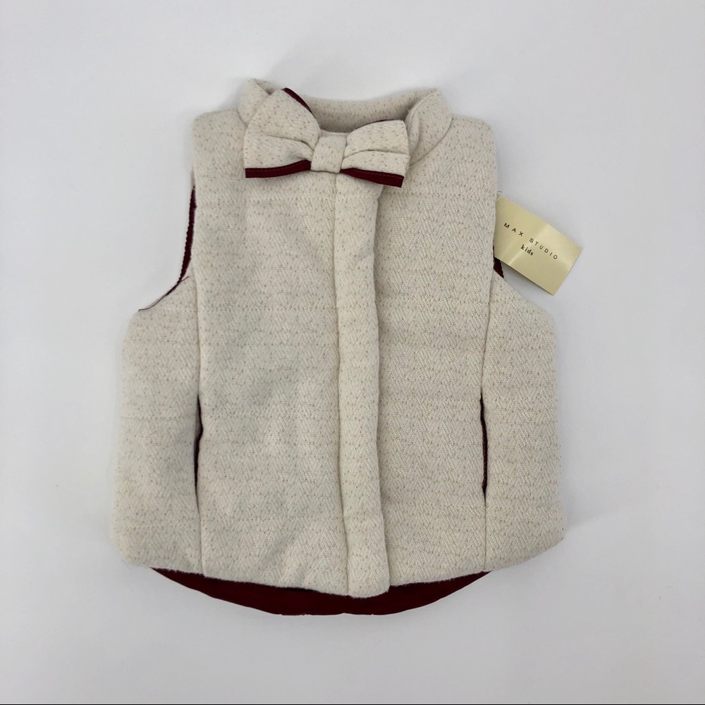 NEW Max Studio Kids cream vest 12 Month with Bow